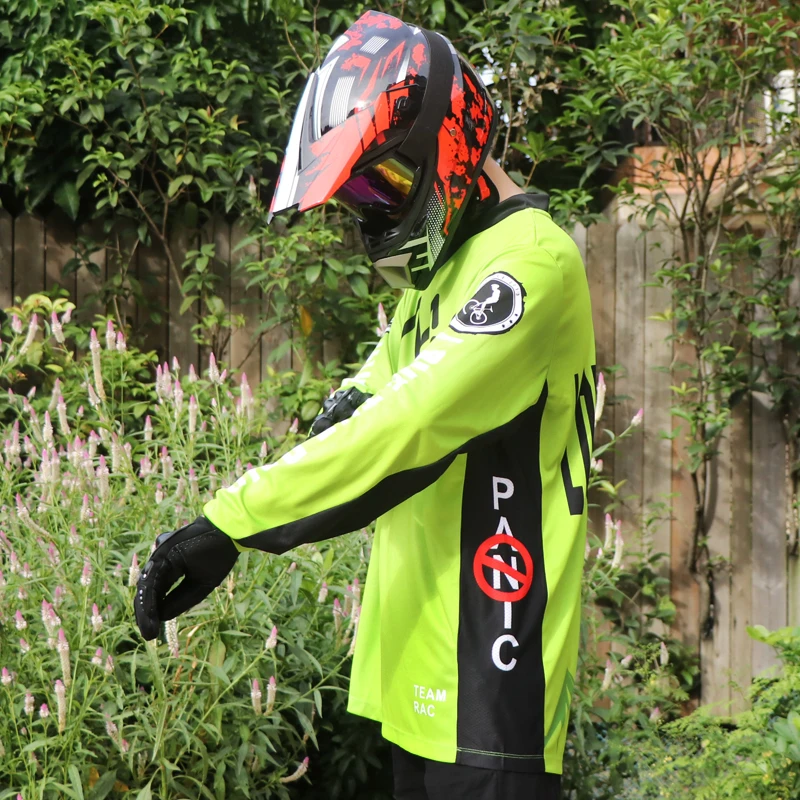 Мотокросса футболка одежда с длинным рукавом Топ дышащие велосипедные Ретро MTB