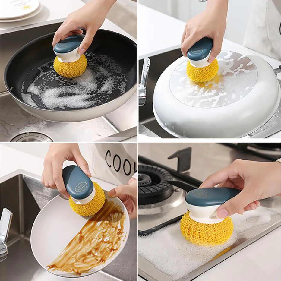 Волшебная кухонная губка щетка для кастрюль скребок чистки стальной удаления