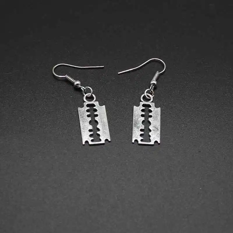 Модные Подвесные серьги в стиле панк с металлическим лезвием мужские бритвенные