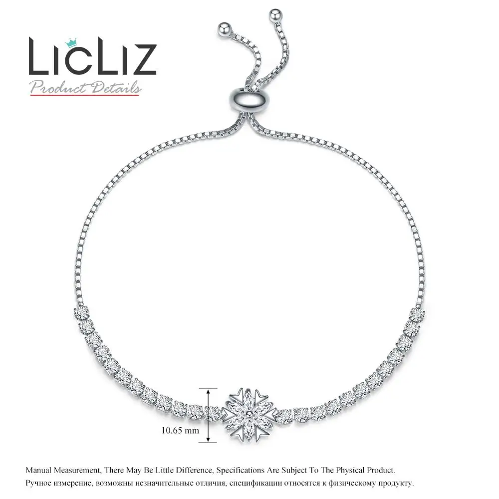 LicLiz,, модные, Роскошные, геометрические, цветочные, очаровательные, регулируемые браслеты для женщин, циркон, белое золото, коробка, цепь, ювелирное изделие, LUB0207 - Окраска металла: 206
