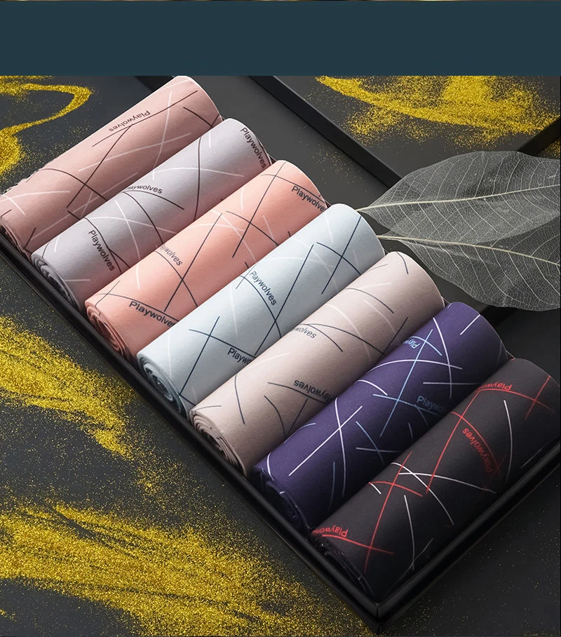 

7PCS/Lot Men'S Underwear Men'S Boxer Comfortable And Breathable Cartoon Sexy Underwear Men Panties Solid Shorts Brand Pouch