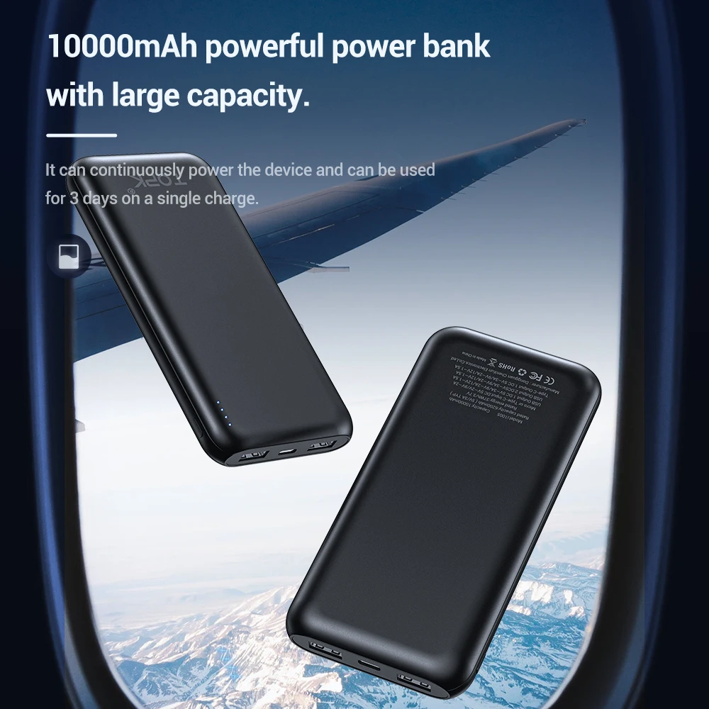 TOPK power Bank 10000 мАч Быстрая зарядка 3 0 usb type C PD внешний аккумулятор портативное