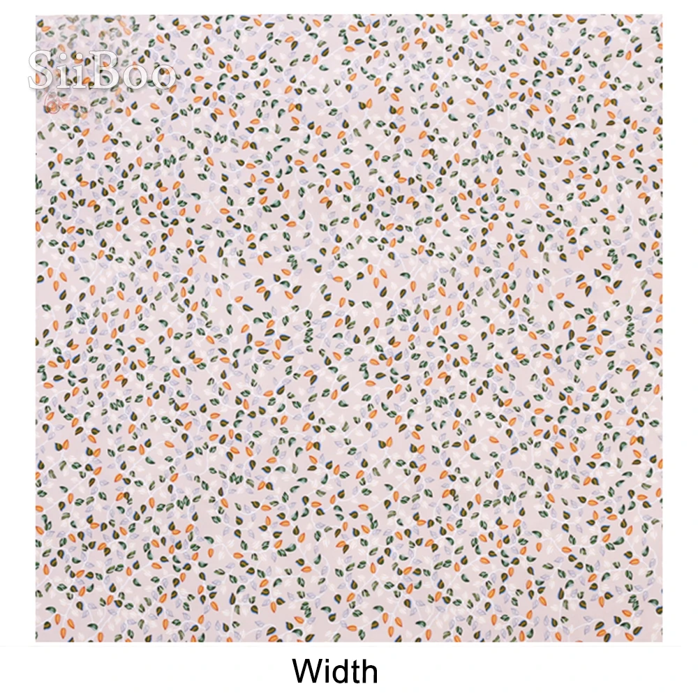 Пасторальная оранжевая зеленая ткань с принтом листьев 100% Шелковая