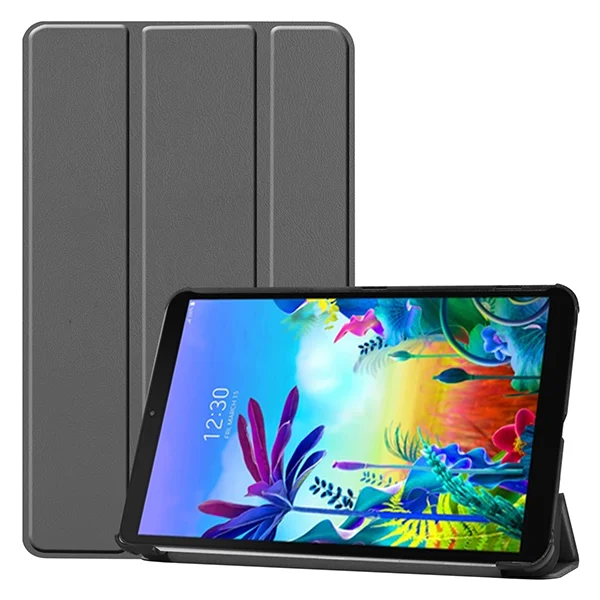 Магнитный чехол для LG G PAD 5 LM-T600L/T605L смарт-чехол из искусственной кожи для LG G PAD 10,1 дюймов планшет T600 T605 защитный чехол-книжка - Цвет: grey