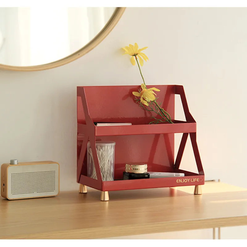 

Large Capacity Iron Makeup Holder Organizers for Bedroom Home Cosmetic Storage Shelf Desktop Jewelry Box Rangement Cuisine