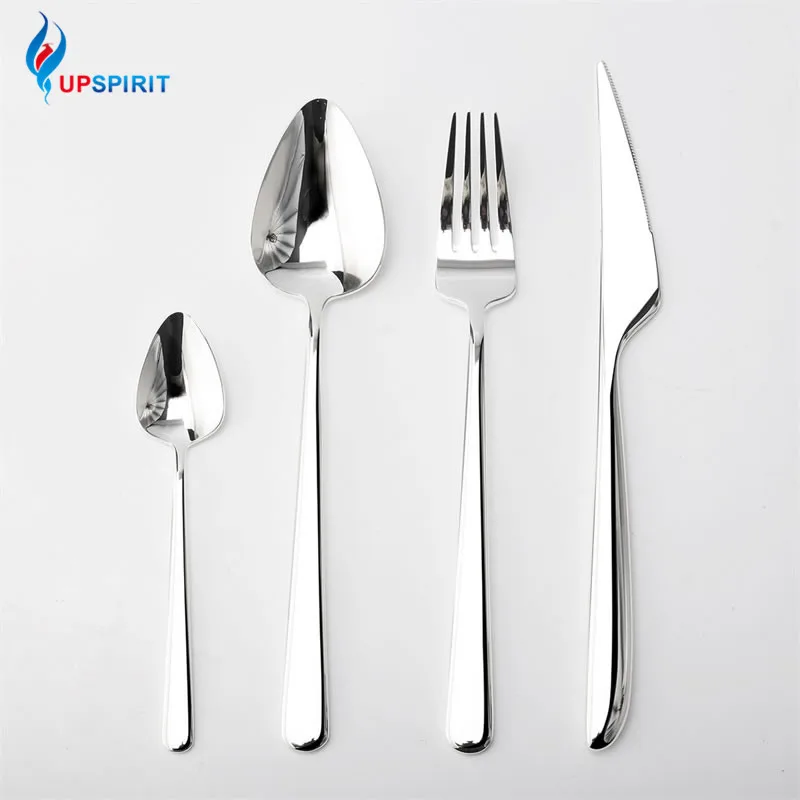 

Столовые приборы из нержавеющей стали, 4 шт., нож, вилка, ложка, ножи для стейка, столовая посуда в посудомоечной машине