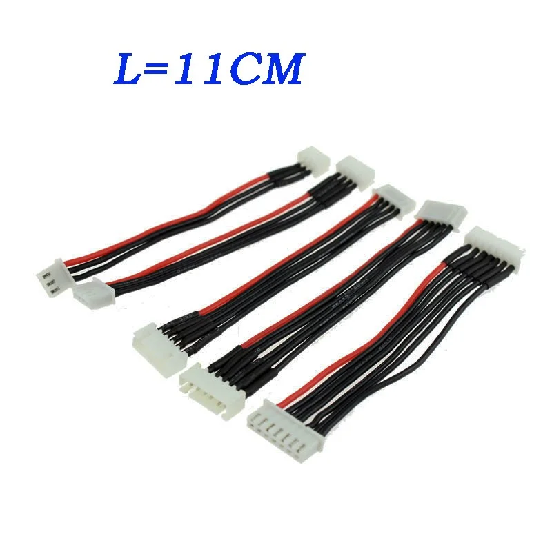 10 шт. Lipo Кабель зарядного устройства 11 см 2S 3S 4S 5S 6S 22AWG кабель мягкий силиконовый