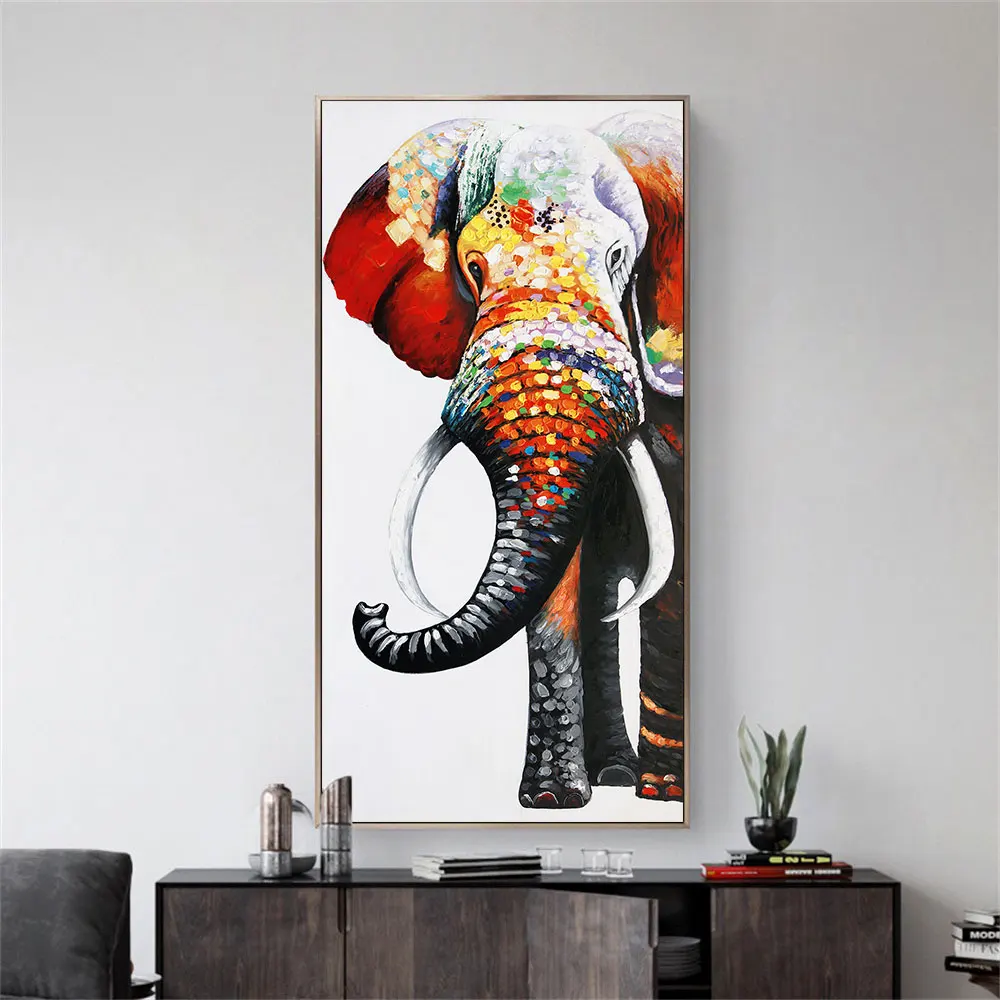 

Animals Elephant Colorful Graffiti Posters And Print Wall Art Canvas Painting Modern Style Picture for Living Room Home Decor