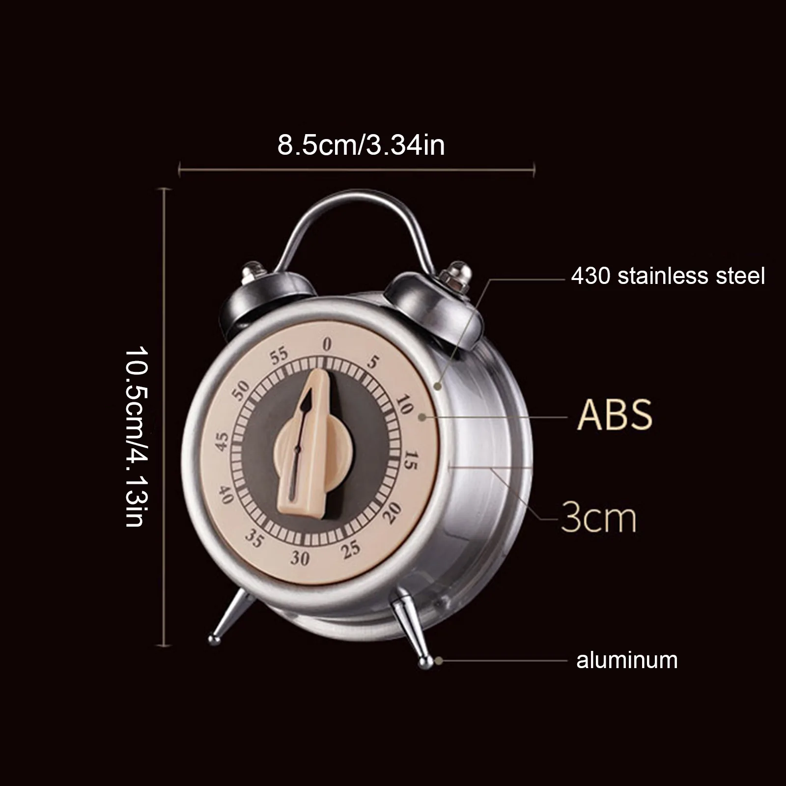 

Stainless Steel Kitchen Timer Alarm Cooking Timer Electrtical Round Countdown Magnetic Clock Timer Home Sleeping Alarm Clock