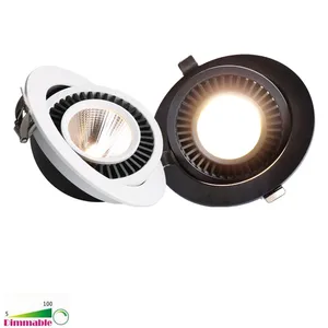 LED Dimmable COB Downlight 5W-36W Adjustable Gimble Recessed Spotlight LED Ceiling Lamp Light White Black Home Lighting