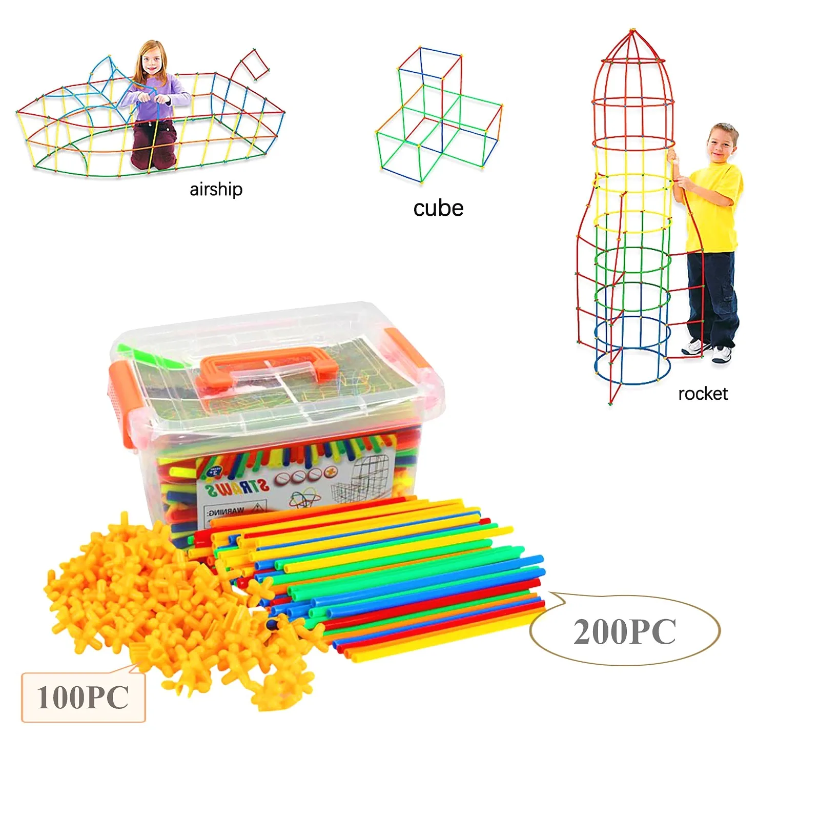 

DIY children's tent toy building production toy kit (300 barrels, 200 bracket + 100 joints) educational interactive toys F4