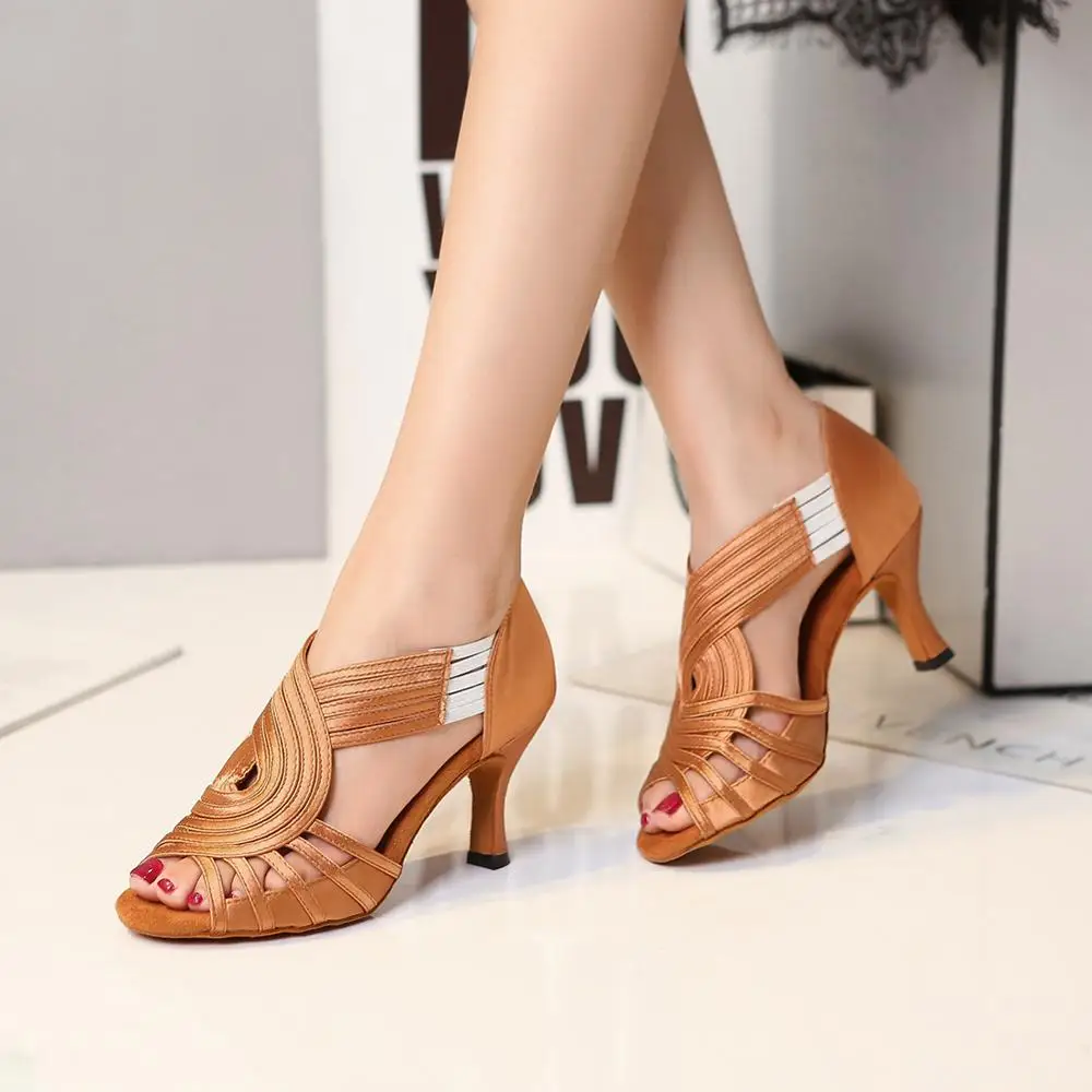 Новый HROYL латинская Обувь для танцев Для женщин Сандалии девочек Женские бальные