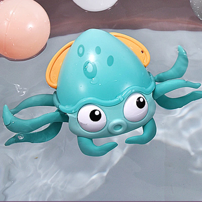 

Christmas Gift Children Octopus Clockwork Toy Rope Pulled Crawling Clockwork Crab Baby Bath Toy