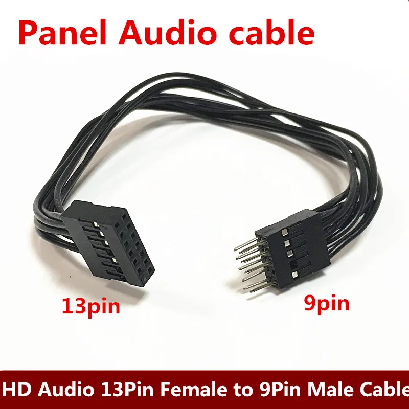 1 шт./HD аудио 13Pin Женский до 9Pin Мужской конвертер кабель Шнур Передняя панель 18AWG |