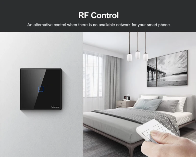 Умный настенный сенсорный выключатель Itead SONOFF T1/T2/T3/T0 TX EU/UK/US 1/2/3Gang WiFi умный дом