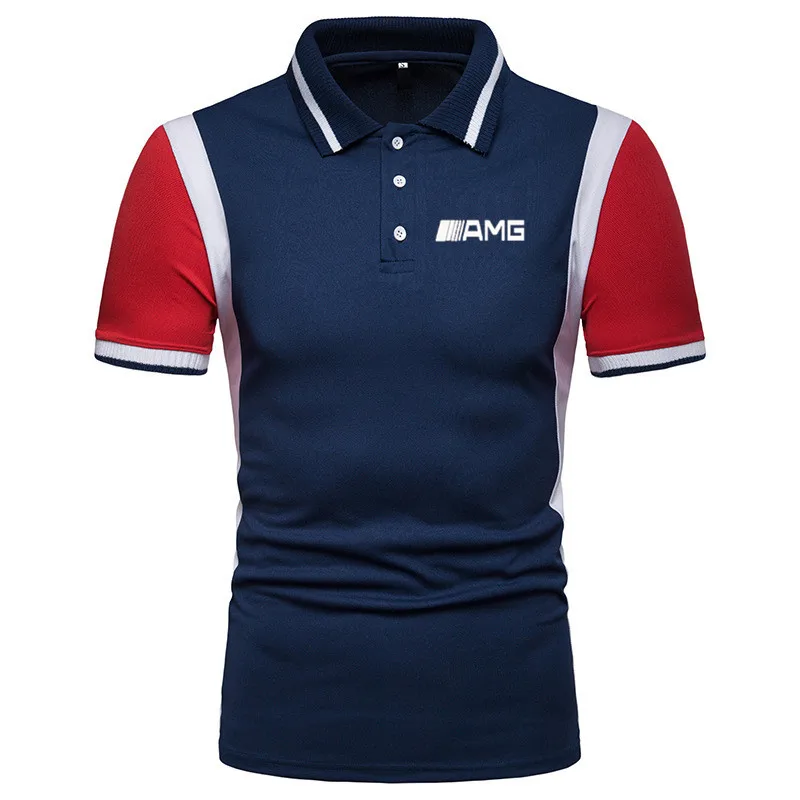 

Benz AMG Car LOGO POLO Shirt Men's Hoodie Summer 2021 Short Sleeve Shirt Casual Polo Shirt Cotton Breathable Slim T-Shirt DG+14