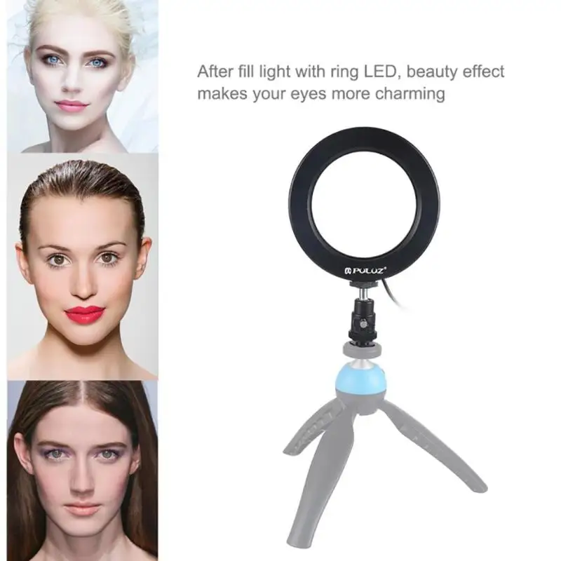 Светодиодный кольцевой светильник с регулируемой яркостью PU377 USB 4 6 дюйма 3 режима