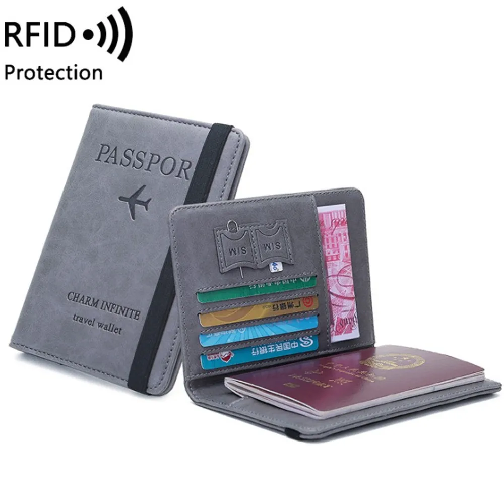 

RFID Винтаж, Обложки для деловых паспортов, безопасный многофункциональный чехол-кошелек из искусственной кожи для банковских карт, унисекс, ...