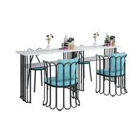 manicure table and chair set marble table top beauty single double manicure table simple modern iron table