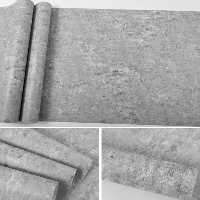 Vintage Solid Color Wallpaper Cement Home Decor Retro Rust Yellow Grey Waterproof Rolling Paper Contact | Обустройство дома
