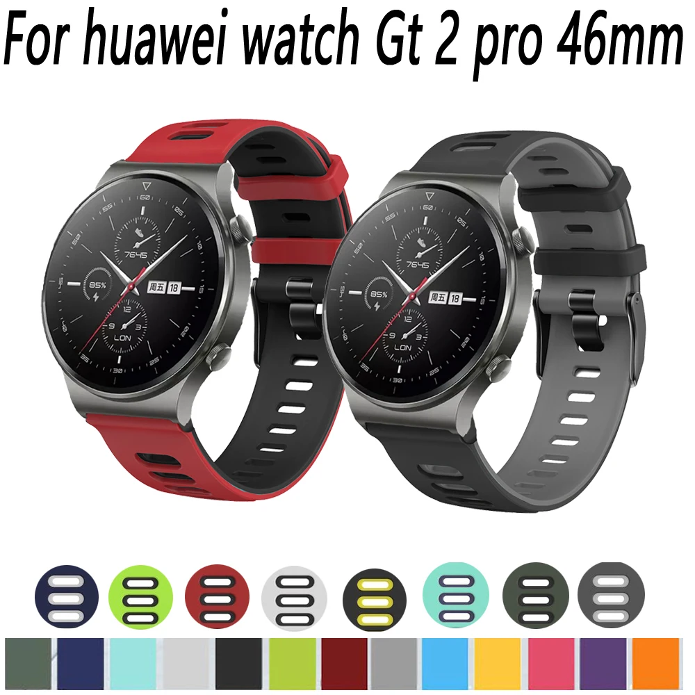 

22mm Silicone strap for Huawei watch GT2 Pro 46 Smart Watch Accessories Replacement Bracelet for Magic2 46 Wristband Accessories