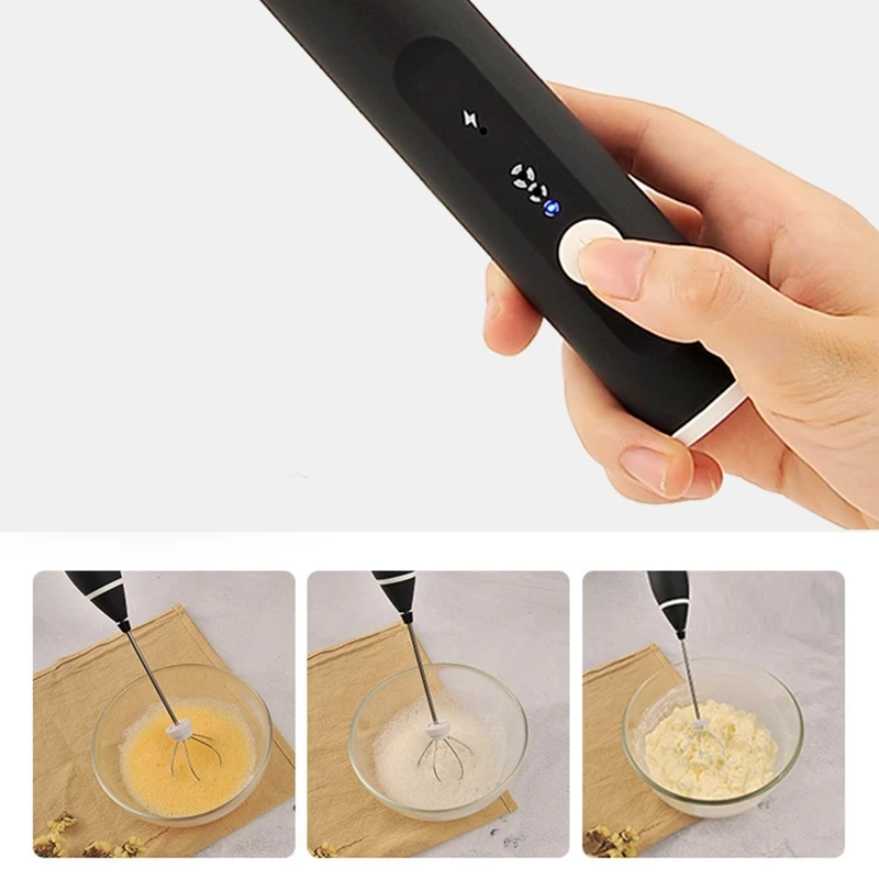 

Handheld Adjustable 3 Speed USB Whisk Milk Frother 3 Speed Household Hand Blender Electric Battery Coffee Milk Frother U1JE
