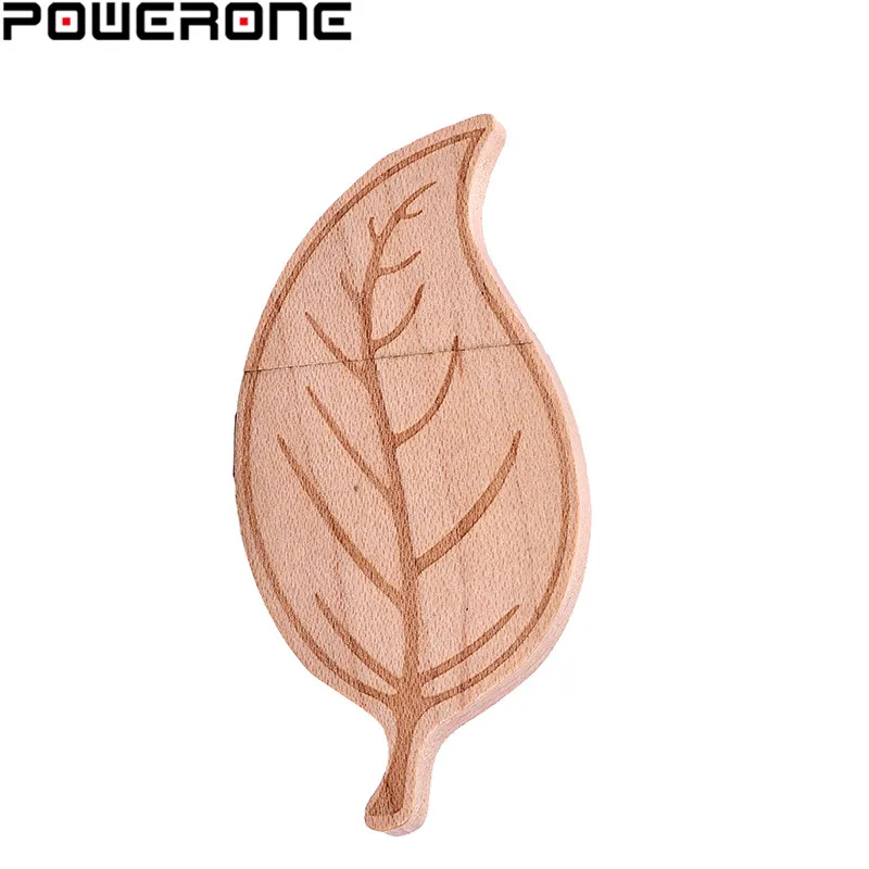 USB флеш накопитель POWERONE с деревянными листьями 4/16/32/64 ГБ|32gb memory stick|memory stickwooden leaf usb |