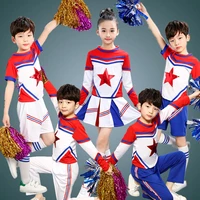 sleeveless boys girls dance costume cheerleader costume modern dance costumes for kids long sleeve cheerleader costume boys girs