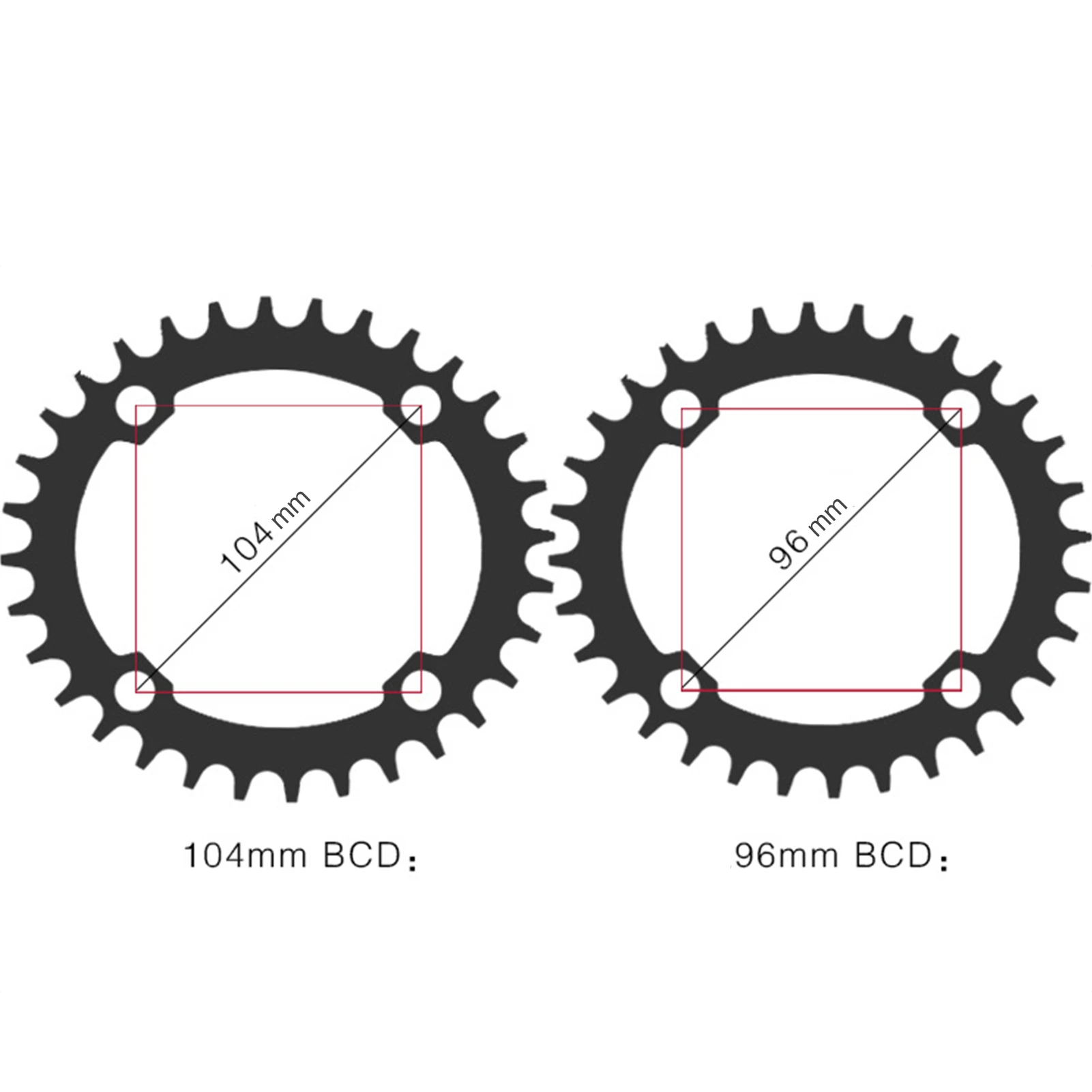

Aluminium Alloy Round/Oval 104BCD Bicycle Narrow Wide Single Chainring 32T 34T 36T 38T MTB Mountain Bike Crankset Tooth Plate