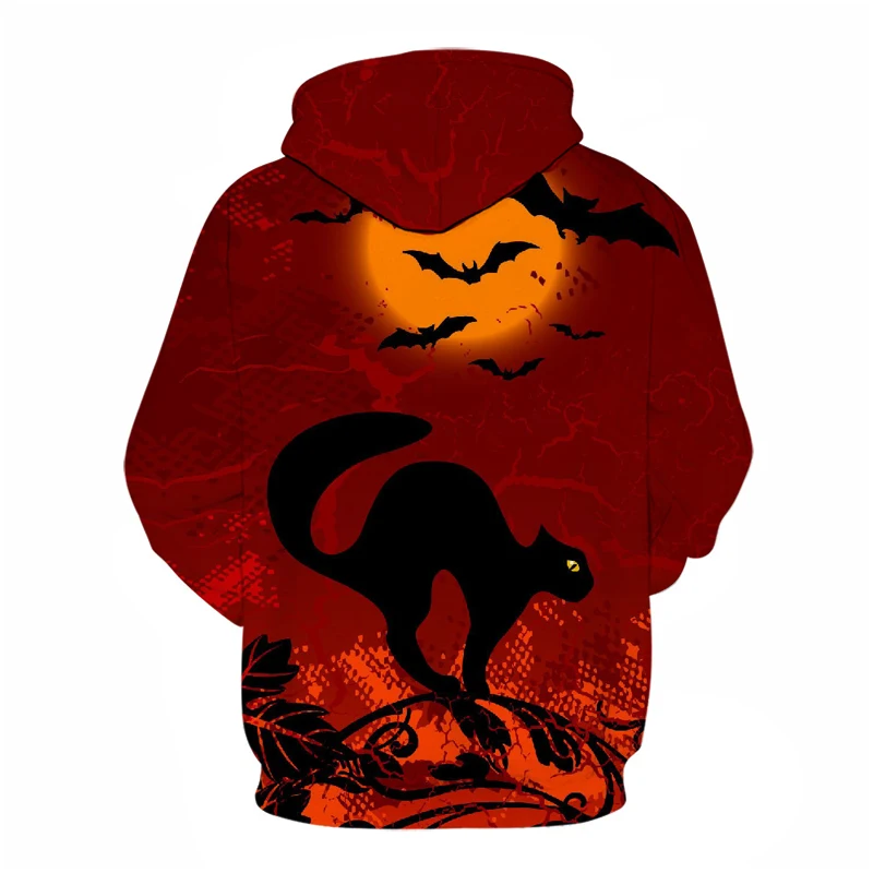 Хип-хоп стиль череп Джек печать дамы 3D Толстовка Хэллоуин подарок Красный