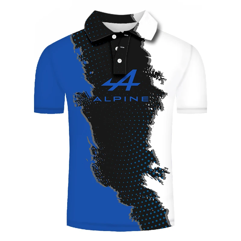 

Men's Summer F1 Racing 3D-printed Polo Shirt Racing Fan Lapel Button Shirt Outdoor Sports Recreation Polo Breathable Quick Dry