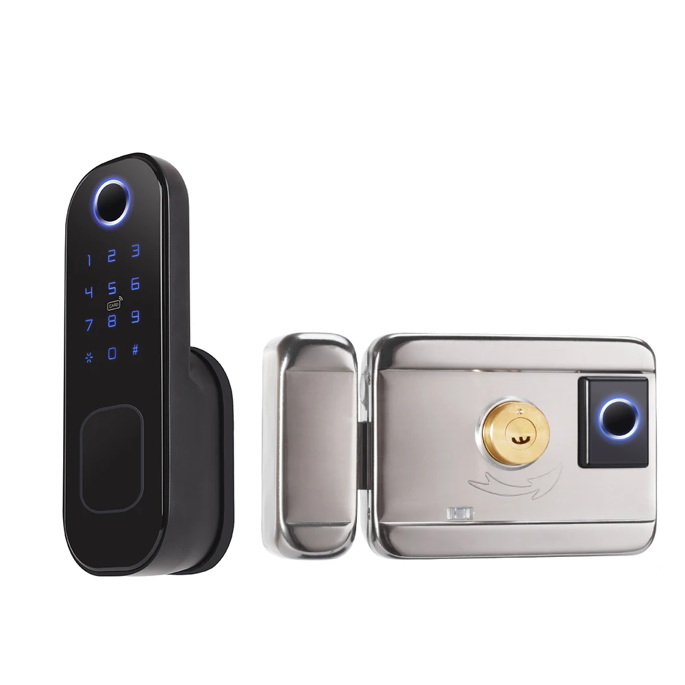 

Double-sided Fingerprint Door Lock Wifi Electric Lock Fechadura Waterproof Smart Digital Password Lock IC-Card Security Lock