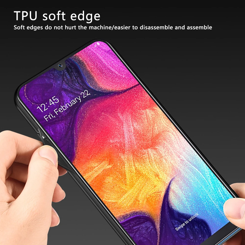 Для samsung Galaxy A50s A30s A20s A20e A10s A10e задняя крышка тонкий ТПУ + PC ткань кожаный чехол с