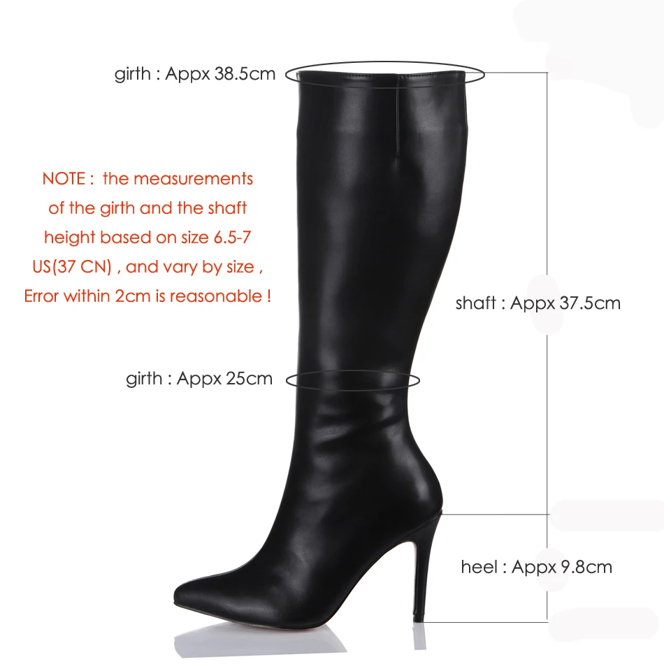 Женские туфли на высоком остром каблуке Тонкий Высокий каблук Сапоги до колена