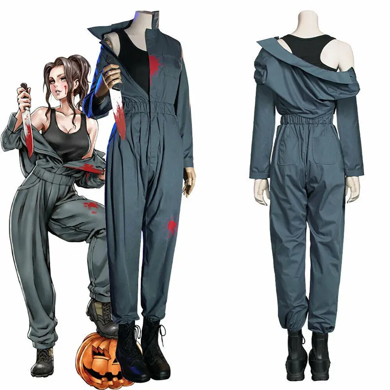 

Movie Halloween Michael Myers Cosplay Costume Adult Women Overalls Uniform Outfits Halloween Carnival Suit Femle Rompers