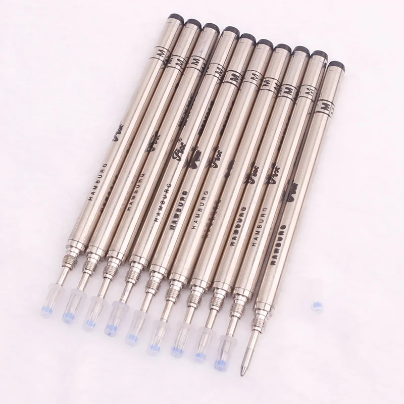 

Luxury Stainless Steel Roller Ball Pen Refill Black Blue Ink Gel Pens Refill for MB 163 149 145 Bohe Pens