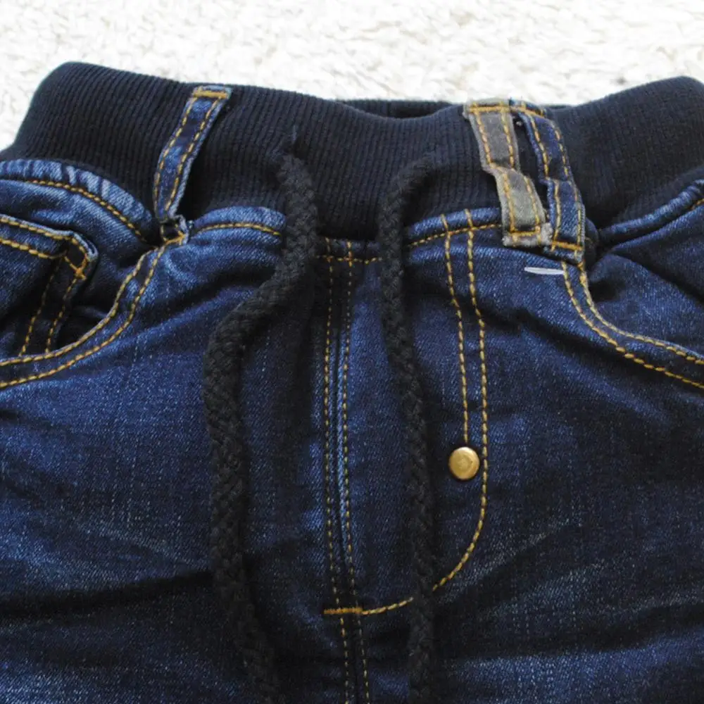 4073 очень теплые детские джинсы зимние плотные штаны с хлопковой подкладкой для