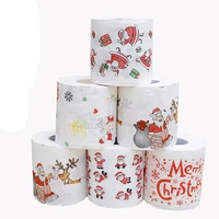 2 layers christmas toilet paper santa claus tree christmas decoration for home xmas noel navidad 2021 new year gift 10x10cm
