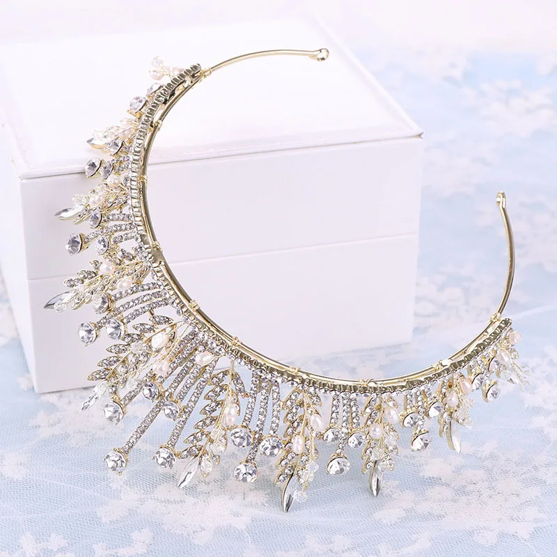 

Luxury Rhinestone Crown Headbands for Women Girls Crystal Tiaras and Crowns Bride Headdress Headpieces Princess Pageant Diadem