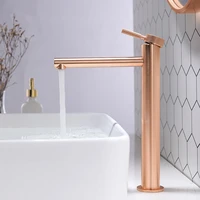 basin faucet solid brass hot cold bathroom sink mixer crane tap brushed rose goldblackchrome single handle deck mount faucet