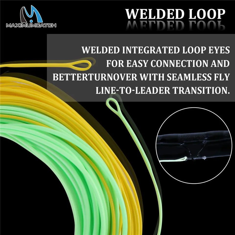 Maximumcatch 90FT 4wt 8wt двухцветная леска для ловли нахлыстом Вес вперед плавающая с двумя