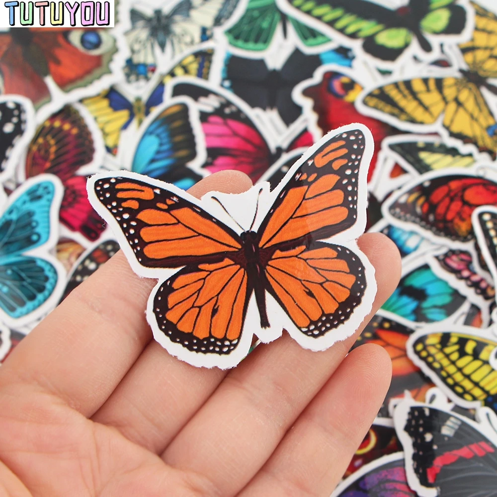 

PC2640 45pcs/set Beautiful Butterfly Moth Insect Sticker Waterproof Suitcase Notebook Scooter Refrigerator Water Cup Sticker