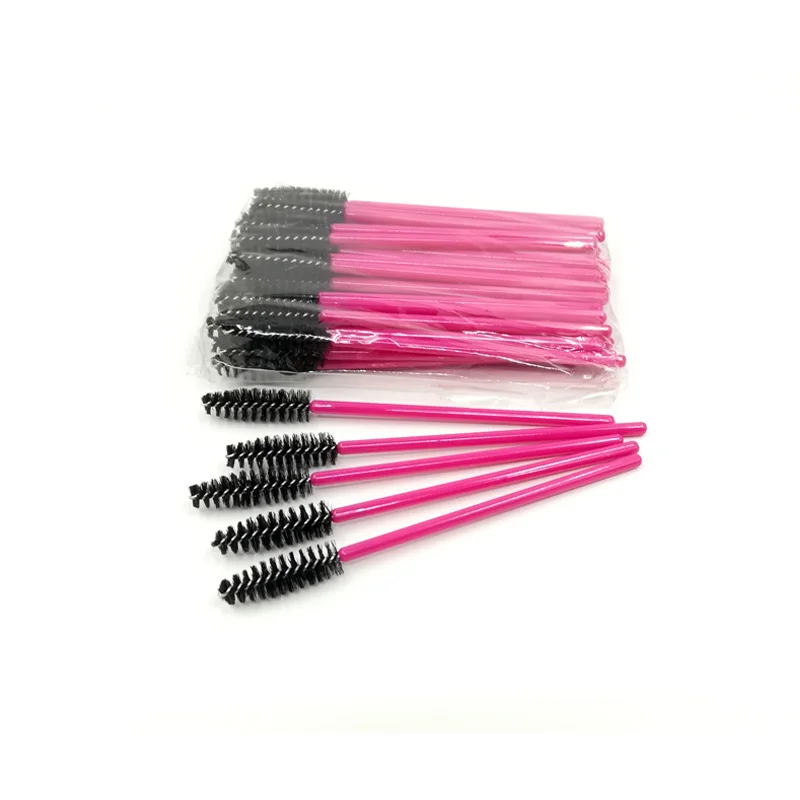 Rose Pink black-50 50 шт./лот ресницы щеточки Одноразовые Тушь для ресниц палочки Аппликатор микро ресницы щетки инструменты для макияжа наращивание ресниц тушь для ресниц - Цвет: Rose Pink black-50