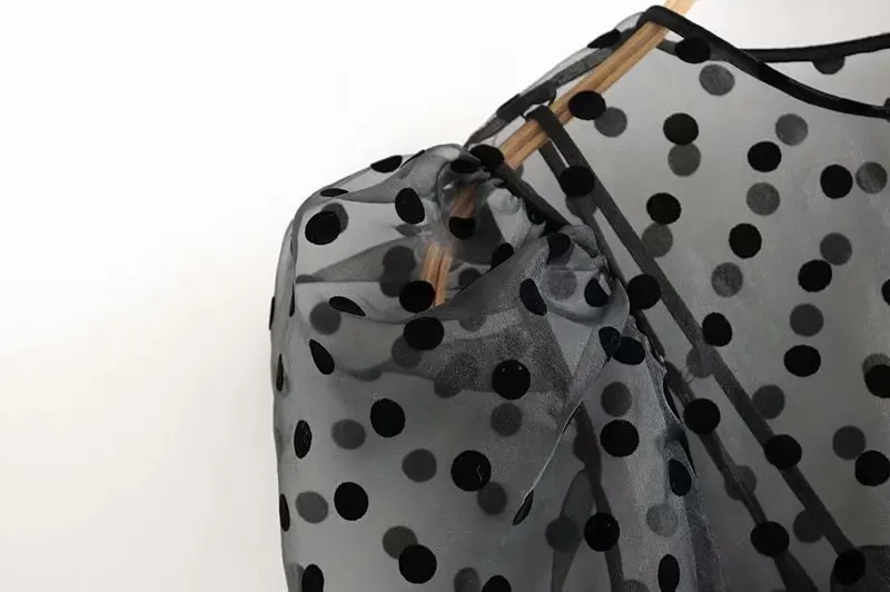 Сексуальные женские укороченные топы Новинка осени 2019 модная блузка в горошек с