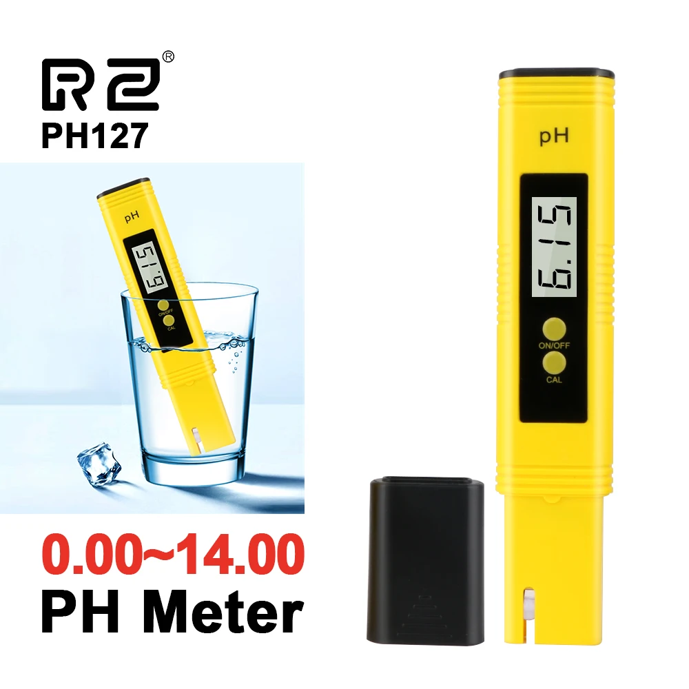 RZ PH Meter Water Hydroponics Digital PH Tester Pen 0.01 High Accuracy With 0-14 PH Range Household Drinking Pool Aquarium