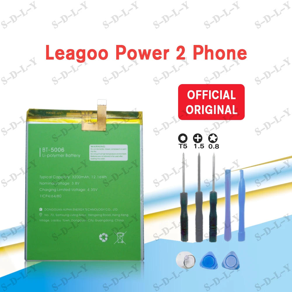 

NEW Original 3200mAh bt-5006 battery For LEAGOO Power 2 In stock Lastest Production High Quality Batterie +Tracking + Tools