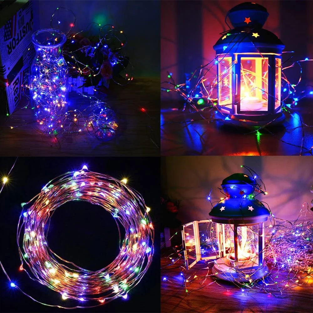 LED Solar Powered String Lights 8 Modes Waterproof Copper Wire Christmas for Home Garden Patio Yard Wedding Party | Лампы и освещение