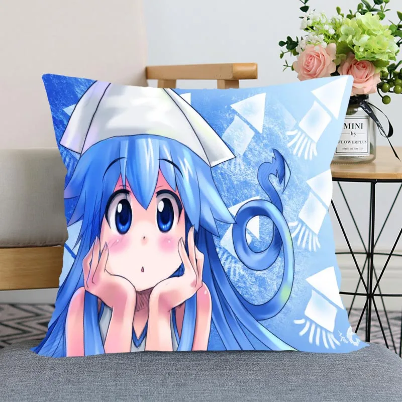 

New Arrival Anime Ika Musume Pillowcase Wedding Decorative Pillow Cover Custom Printed Soft Satin Fabric Pillow Cases Not Fade