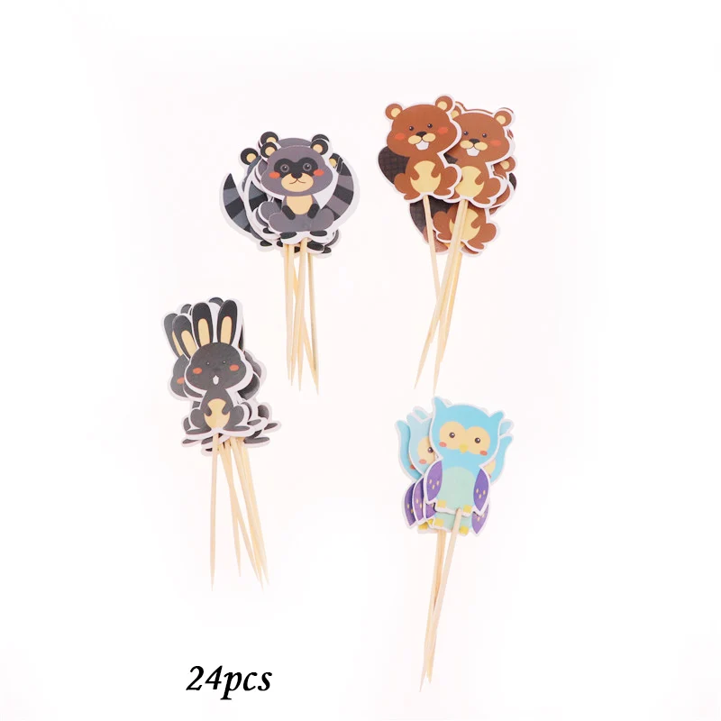 24pcs 24 шт. мультфильм микки тема Минни Мауса кекс Топпер украшения торта День рождения украшения дети ребенок душ вечерние принадлежности - Цвет: 24pcs
