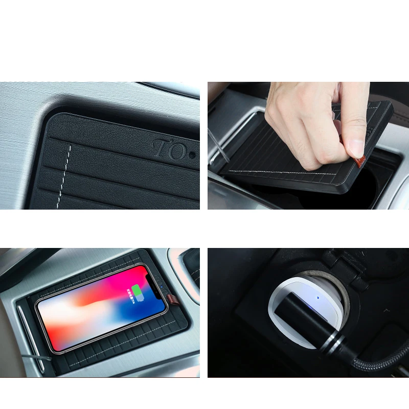 Lsrtw2017 автомобильное внутреннее USB беспроводное зарядное устройство для Geely Boyue Atlas внутренние молдинги аксессуары